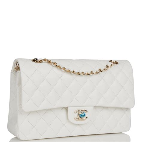 chanel flap bag white gold hardware|original chanel classic flap bag.